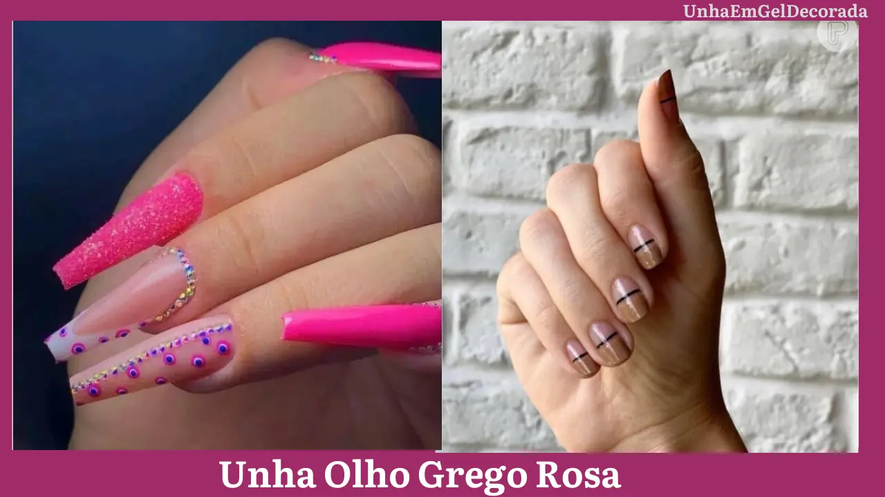 Unha Olho Grego Rosa