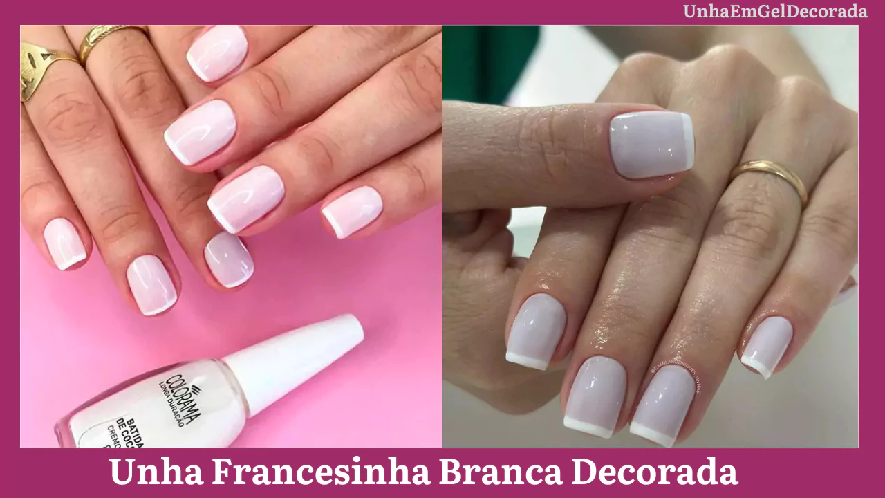 Unha Francesinha Branca Decorada